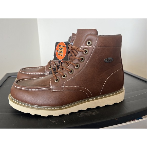 Lugz Men's Roamer HI Boots Dark Brown/Gum/Cream Size 10.5 New With Tags - Picture 3 of 5